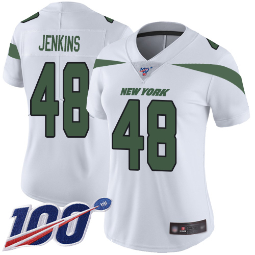 New York Jets Limited White Women Jordan Jenkins Road Jersey NFL Football #48 100th Season Vapor Untouchable->women nfl jersey->Women Jersey